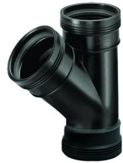 Wavin T-Stuk 45° 3 x Manchet Zwart 90mm