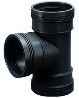 Wavin T-Stuk 87° 3 x Manchet Zwart 75mm