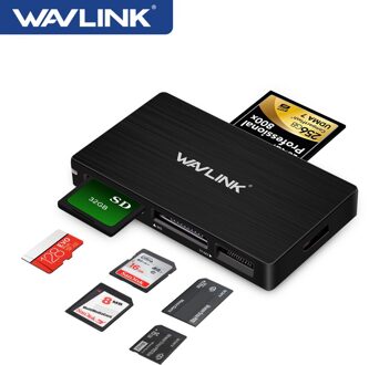 Wavlink All in 1 USB 3.0 SD TF SD SDXC SDHC MS CF M2 Kaartlezer Adapter High Speed Memory kaartlezer met 50 cm Verlengkabel