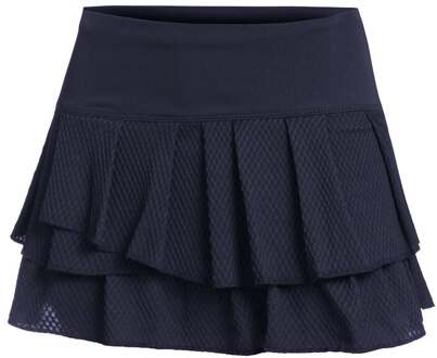 Wavy Pleat Tier Rok Dames donkerblauw - XL