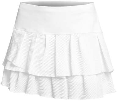 Wavy Pleat Tier Rok Dames wit - XL