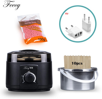 Wax Warmer Heater Hair Removal Machine Set Paraffin Depilatory Waxing Kit 100g Aloe Hot Film Hard Wax Beans Beads 10 Applicators