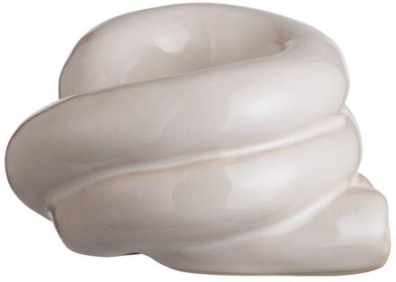 Waxinelichthouder Fleurie - Off-white - 7,3x10,5x12,5 Cm - Stoneware - Wit - 10.5x7.3x12.5 Cm