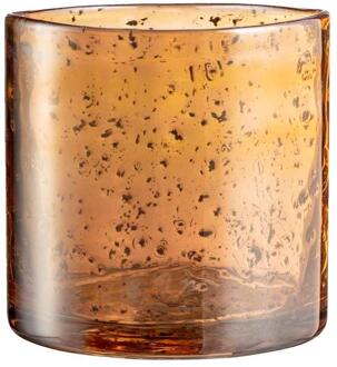 Waxinelichthouder Ralf - Goudkleur - 10,5xØ10 Cm - Glas - Goudkleurig