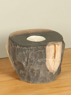 Waxinelichtje versteend hout nr. 21