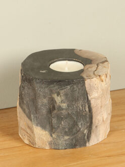Waxinelichtje versteend hout nr. 22
