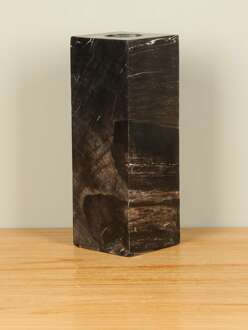 Waxinelichtje vierkant versteend hout nr. 15, 25 cm