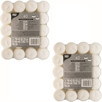 Waxinelichtjes - 80x stuks - 4 branduren