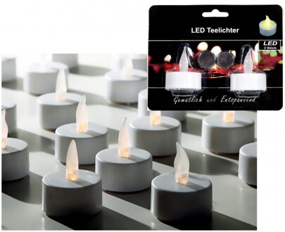 Waxinelichtjes LED - wit - 10x stuks - warm wit licht - theelichtjes op batterij