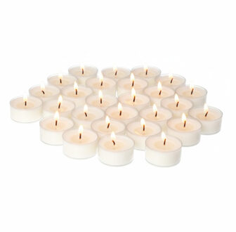 Waxinelichtjes met geur - Citrus Citronella - 27x stuks - 4 branduren - transparante cup