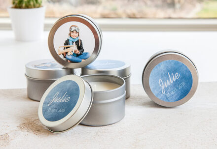 Waxinelichtjes met sticker - Set van 12