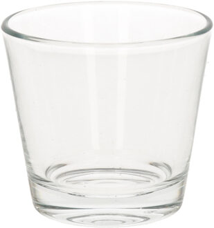 Waxinelichtjes/theelichtjes houder - 8x - transparant - kaarsenhouders - 9 x 8,5 cm