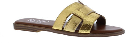 Waylet slipper h | dames | maat: | stof en immitatieleer - maat 38 Goud