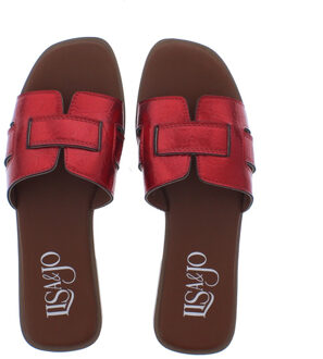 Waylet slipper h | dames | maat: | stof en immitatieleer - maat 40 Rood