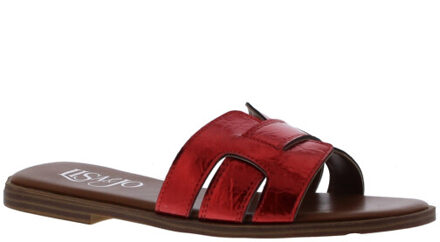 Waylet slipper h | dames | maat: | stof en immitatieleer Rood - 37