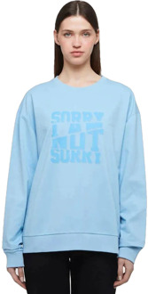 WB Comfy uniseks oversized sweatshirt voor haar en hem Blauw - L