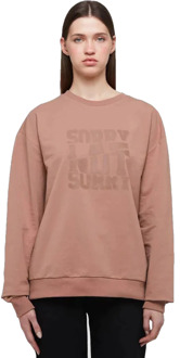 WB Comfy uniseks oversized sweatshirt voor haar en hem Bruin - L