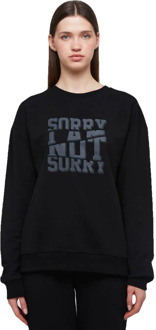 WB Comfy uniseks oversized sweatshirt voor haar en hem Zwart - XL
