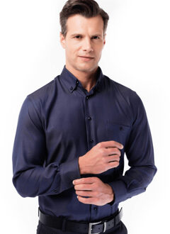 WB Heren overhemd regular fit adam donker Grijs - 46 (XXL)