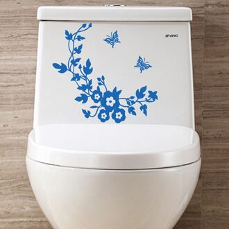 Wc Bloem Kan Verwijderen Muur Sticker Koelkast Wc Keuken Muur Sticker. blauw