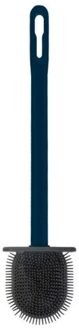 Wc Borstel Houders Siliconen Platte Kop Flexibele Zachte Haren Borstel Met Sneldrogend Houder Set Voor Badkamer Kloof Schoonmaken Tool blauw brush