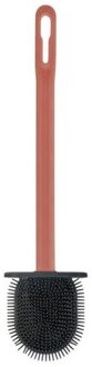 Wc Borstel Houders Siliconen Platte Kop Flexibele Zachte Haren Borstel Met Sneldrogend Houder Set Voor Badkamer Kloof Schoonmaken Tool roze brush