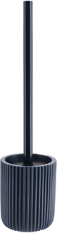 WC borstel met houder 101 series - blauw - geribbeld - PS - 9 x 37 cm - toiletborstel
