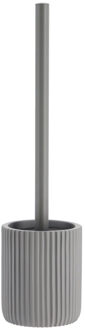 WC borstel met houder 101 series - grijs - geribbeld - PS - 9 x 37 cm - toiletborstel
