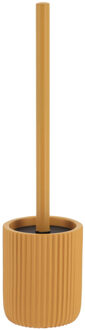 WC borstel met houder 101 series - mosterdgeel - geribbeld - PS - 9 x 37 cm - toiletborstel