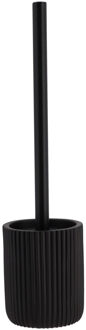 WC borstel met houder 101 series - zwart - geribbeld - PS - 9 x 37 cm - toiletborstel