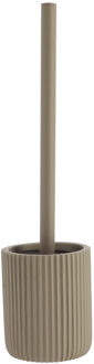 WC borstel met houder 101 - taupe - geribbeld - 37 cm