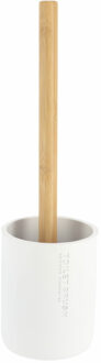 WC borstel met houder 102 series - wit/bamboe - PS - 10,4? x 36 cm - toiletborstel