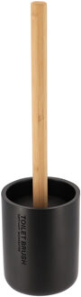 WC borstel met houder 102 series - zwart/bamboe - PS - 10,4? x 36 cm - toiletborstel