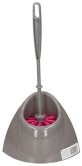 Wc-borstel met houder grijs/roze 32 cm - Toiletborstels