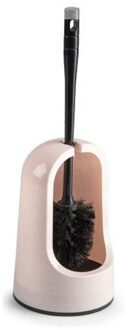 WC borstel met houder - lichtroze - lengte 40 cm - kunststof