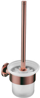 WC Borstel met Houder - Toiletborstelhouder - Leoni Rimbo - Rond - PVD - Geborsteld Koper