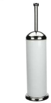 WC borstel - RVS - wit - inclusief houder - 40 cm