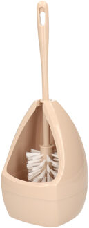 Wc-borstel/toiletborstel met houder taupe 39.5 cm van kunststof
