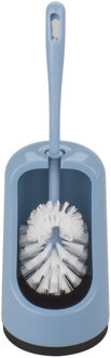 Wc-borstel/toiletborstel met randreiniger en houder blauw 41.5 cm van kunststof