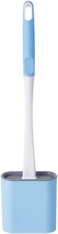Wc Borstel Water Lekvrije Met Base Siliconen Wc Platte Kop Flexibele Zachte Haren Borstel Met Sneldrogend Houder Set voor Wc blauw