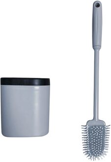 Wc Borstel Water Lekvrije Met Base Siliconen Wc Platte Kop Flexibele Zachte Haren Borstel Met Sneldrogend Houder Set