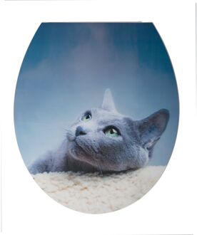 Wc-bril 3d - Duroplast - Softclose - Verstelbaar - Quick Release - Met Kattenprint