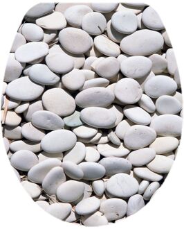 Wc-bril Printing - Duroplast - Softclose - Verstelbaar - Met Kiezelstenenprint