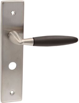 Wc-garnituur Balistik - Op Schild - Rvs/zwart - 235x50mm Wc63/8mm