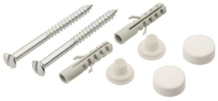 WC-garnituur, verhoogde verzonken kop, wit, M6 x 70 mm - 988460048