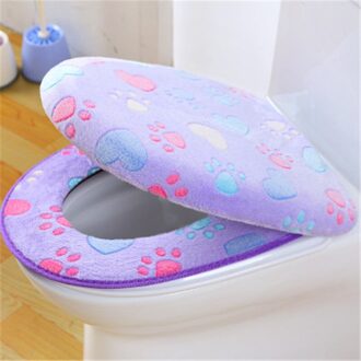 Wc Kussen Rits Toilet Seat Cover Twee Stuk Badkamer Accessoires Mat Huishoudelijke Verdikte Wc Cover Tapa Wc Universele paars