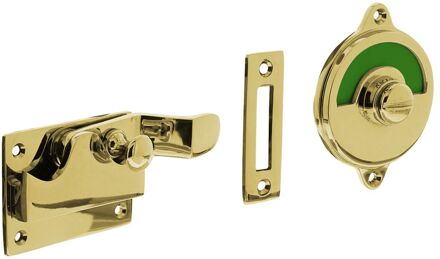 WC-overslag met bocht rood / groen messing gelakt Goud