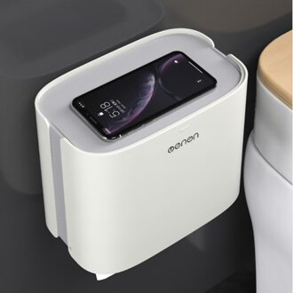 Wc Tissue Doos Wc Toiletpapier Rack Wc Doos Gratis Punch Waterdicht Papierrol Buis Creatieve Pompen Tray licht grijs