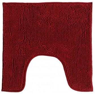 WC/Toilet Badkamerkleedje/badmat tapijt - voor op de vloer - donkerrood - 49 x 49 cm - Badmatjes