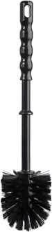 WC/Toiletborstel los - kunststof - zwart - D7,5 x H35 cm - badkamer